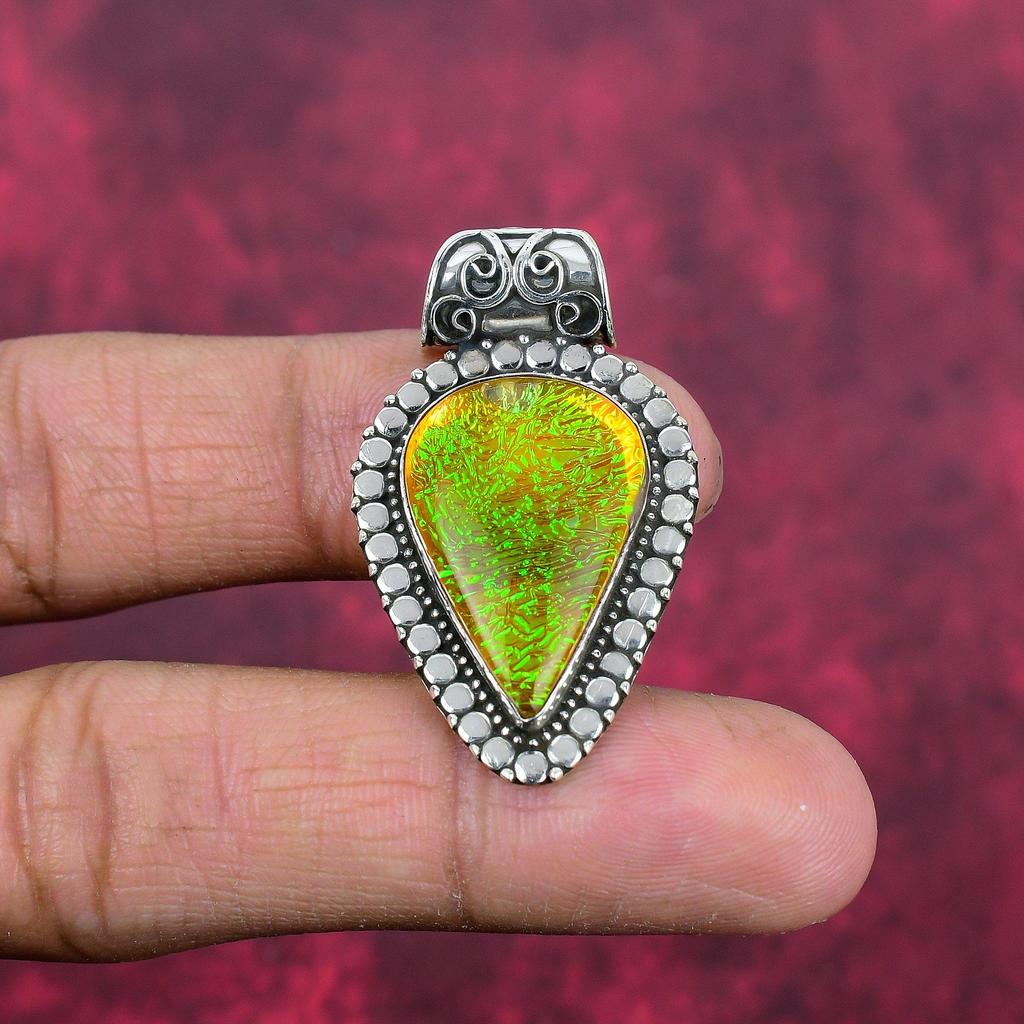 Australian Triplet Opal 925 Solid Sterling Silver Pendant, Handmade Gemstone Jewelry Pendant Gift For Birthday