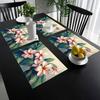 1pcs Tropical Plumeria Linen Placemats,Hawaiian Paradise Design for Dining, Kitchen, Parties, Home Decor