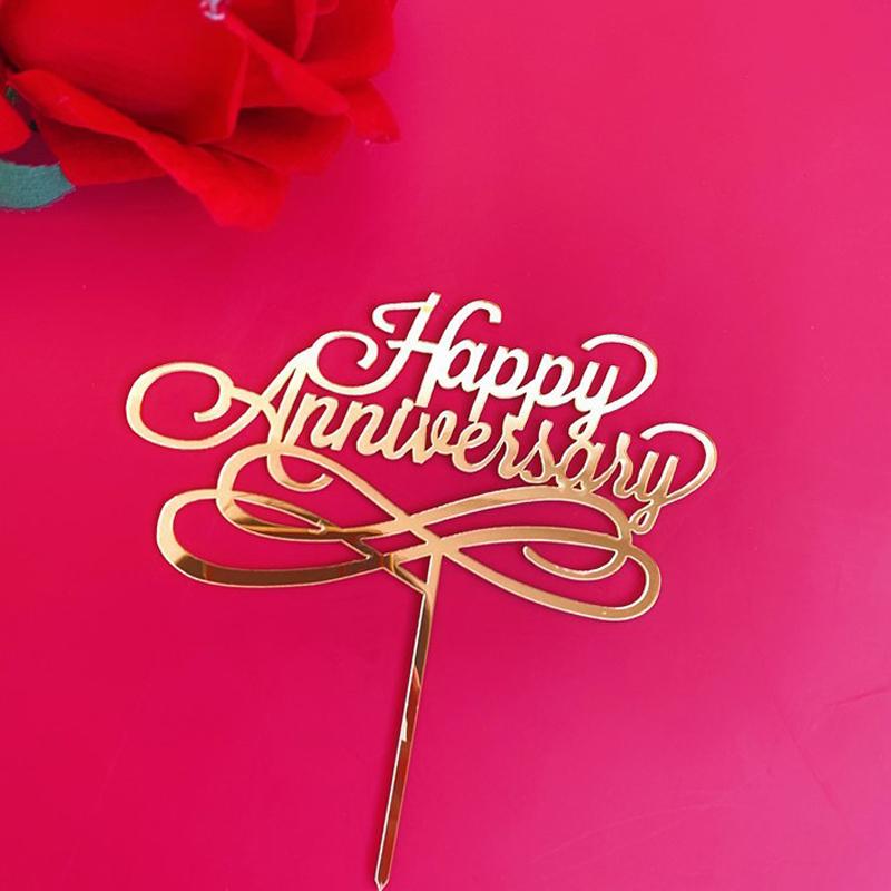 1Pcs Valentine'S Day Wedding Anniversary Couple Party Acrylic Letter Cake Plugin Diy Baking Pastry Dessert Decoration