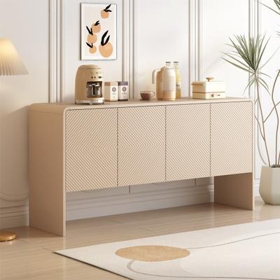 Sideboard Buffet with 4 Doors 4-Compartments Adjustable Shelves Large Capacity Minimalist Living Room Entrance Area Kitchen Wood Floor Storage Cabinet