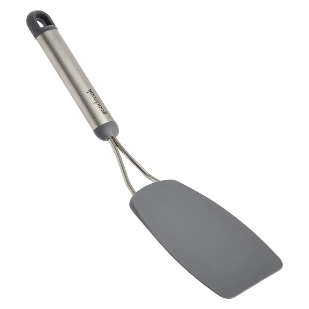 2 Pack Nylon Turner Heat Safe Flexible Flip Turner Pancakes Eggs Cookies Durable Stainless Steel Handle Non-Stick Cookware