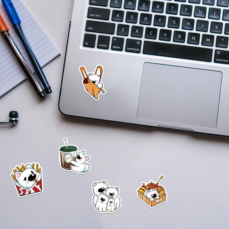 50 szt. Fantasy Cartoon Samoyed Dog Cute Pet Dog Naklejki Wodoodporne Pvc Laptop Walizka Lodówka Deskorolka Naklejki Dekoracyjne