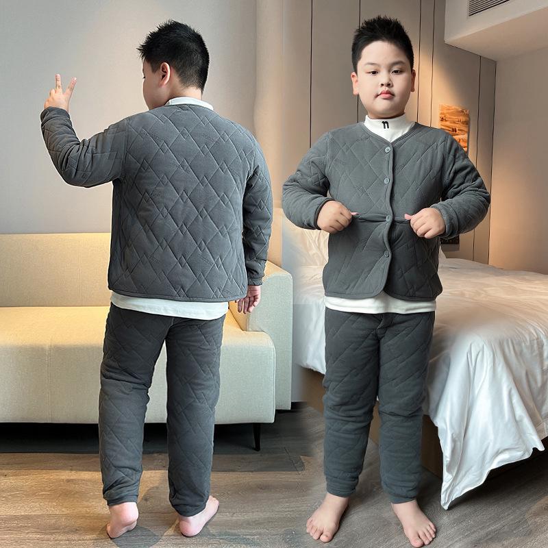 Silk Cotton Homewear for Kids: Warm Pants & Clothes for Boys and Girls - Perfect for Autumn/Winter.