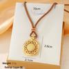 Golden Eight Treasures Compass Necklace with Ruyi Woven Cord and Longevity Lock Pendant