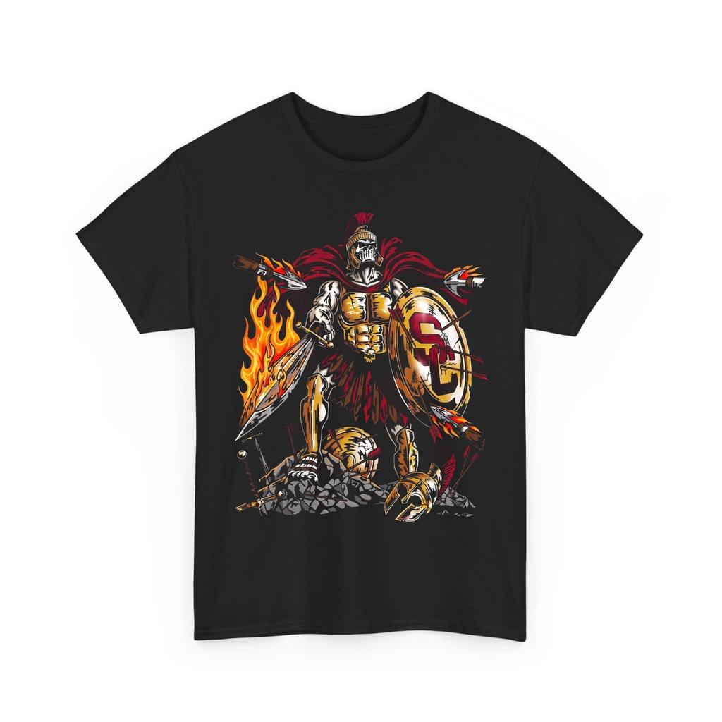 Spartan Warrior Skull Graphic Tee Trojan Gladiator Fitness Black T-Shirt
