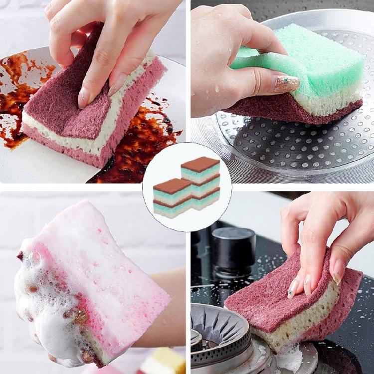 5/10Pcs Double Side Dishwahsing Sponge Oil Resistant Odors Removal Scrubber Sponge For Kitchen Bathroom Cleaning Use