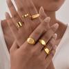 Anillo Sello Personalizado para Mujer, Anillo Grueso Redondo con Sello de Inicial, Acero Inoxidable Punk Moda Genuina Joyería Regalo Para Chicas