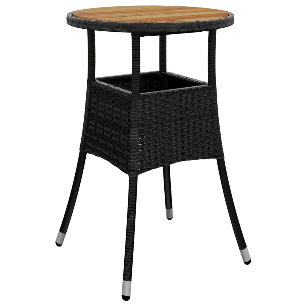 Vidaxl 3-Cz. Garden Bistro Furniture Set With Cushions, Black