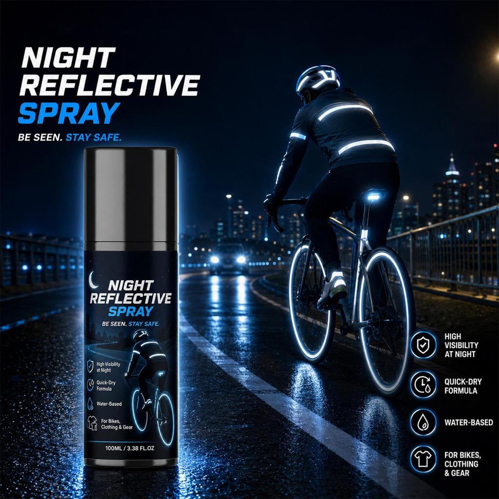 Spray Riflettente per Ciclismo Notturno Spray Fluorescente per Bici Caschi Abbigliamento e Outdoor