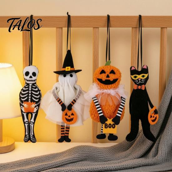Themed Gift Box Decorations Halloween Ghost Pumpkin Hanging Ornament, Car Rearview Mirror Pendant, Cute Pendants School Bag Keychain Charm,