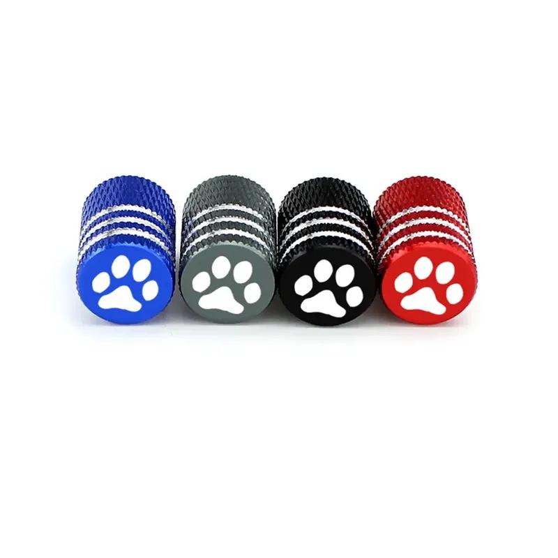 DSYCAR 4Pcs/Set Bear's Paw Tire Stem Valve Caps Aluminum Car Dustproof Caps Tire Wheel Stem Air Valve Caps New