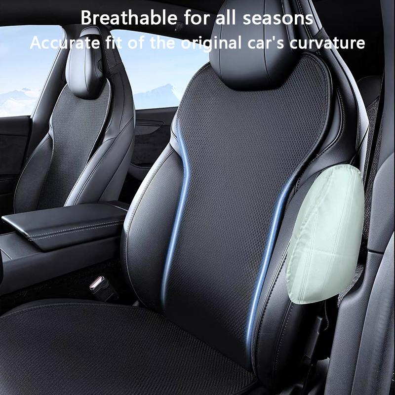 For Tesla Model YL 6-Seater Car Ice Silk Seat Cover Cushion Breathable Comfortable Seat Protector Pad Car Interior Accessories
