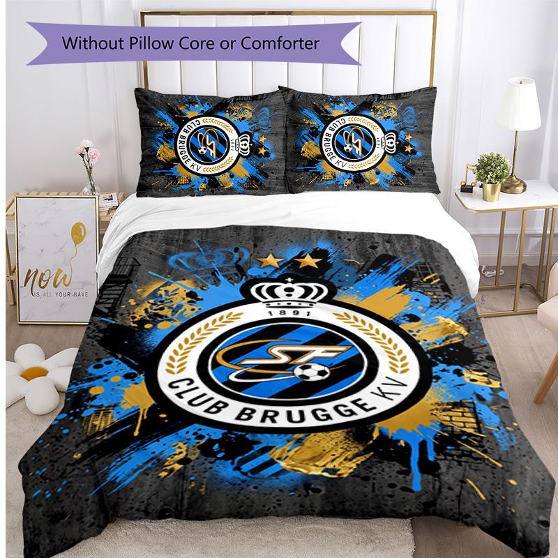 Club Brugge FC Printed 3PCS Bedding Set Breathable Duvet Cover with Pillowcases Decorative Bed Linen for Bedroom Home