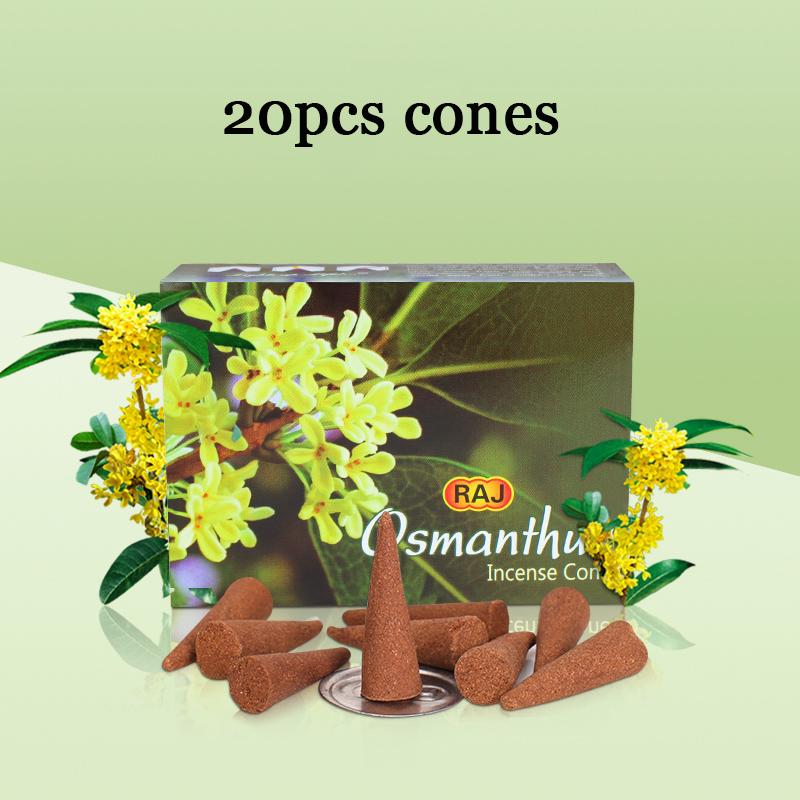 Y 10/20 Stück Indische Räucherkegel Sandelholz Jasmin Lavendel Duftblüte Räucherturm Haushalt Schlafzimmer Toilette Heim-Aromatherapie