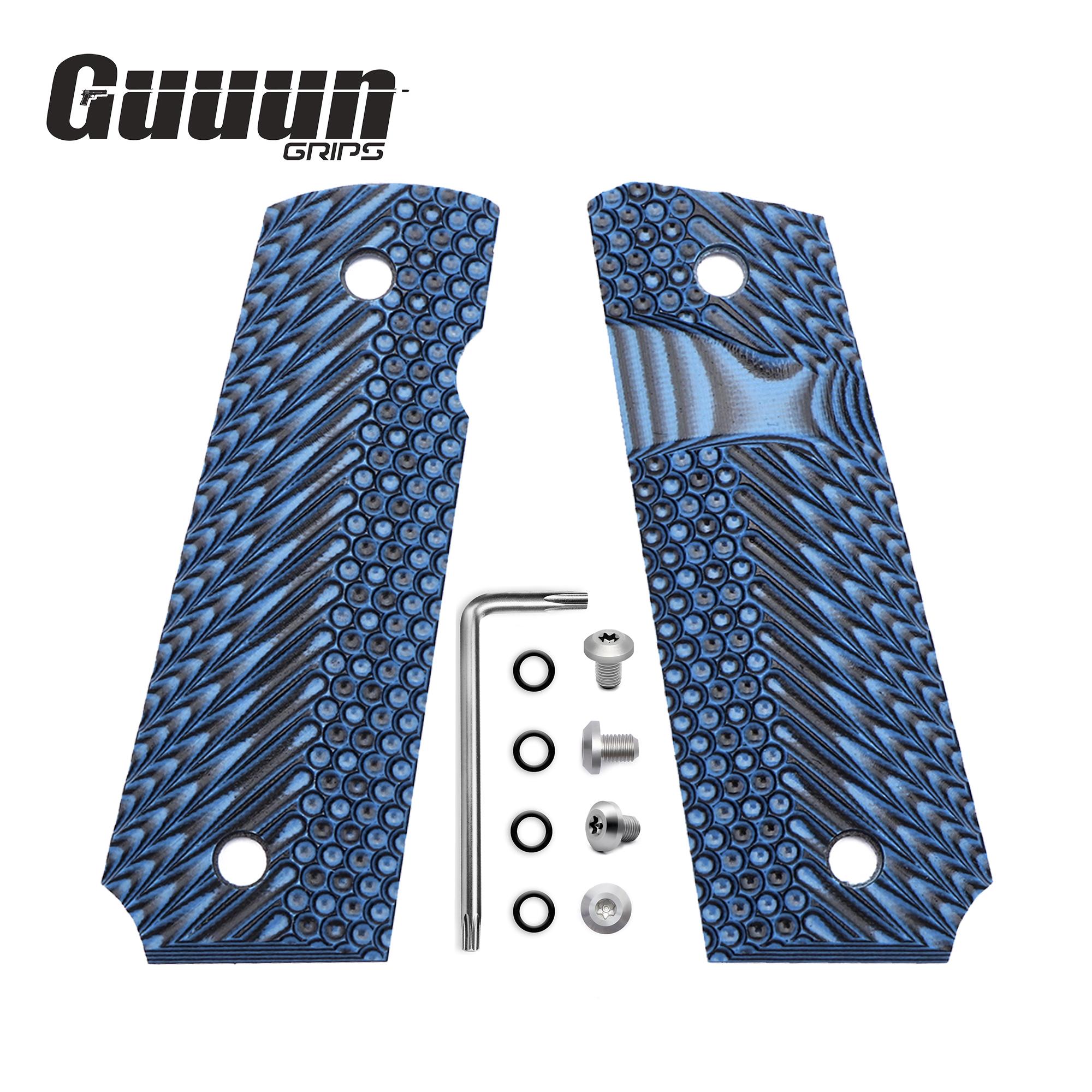 

Guuun G10 Grips for 1911 Slim Grips G10 Ambi Safety Cut OPS Tactical Texture чорний