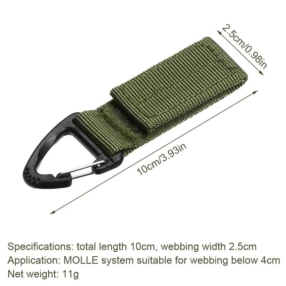 3 PCS Tactical Molle Belt Keeper Webbing Clip Keychain Holders Backpack Carabiners Hook Water Bottle Hanger Key Ring Clasp Clip