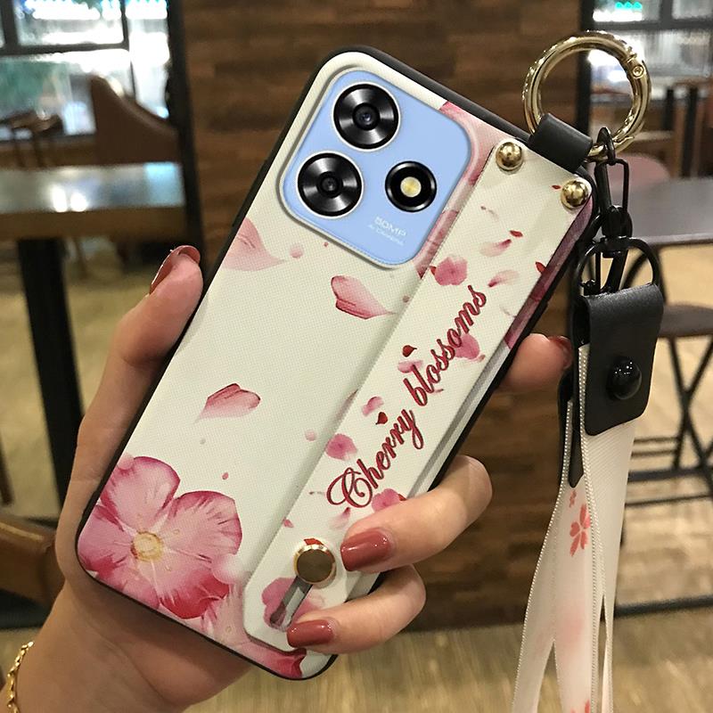 Fashion Design Soft case Phone Case For ZTE Blade A73 4G/V50 Smart Silicone Lanyard Shockproof Back Cover Dirt-resistant