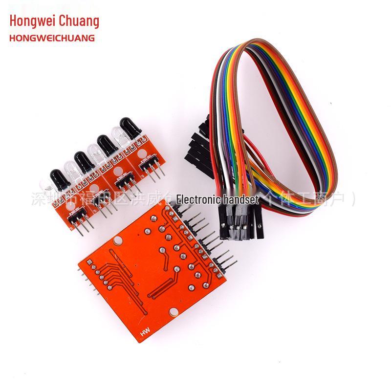 Red 4-Way Infrared Line Tracking and Obstacle Avoidance Module for Robots