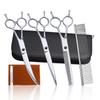 Professional Pet Grooming Hair Trimming Set: Curved & Serrated Scissors for Dogs