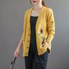 Women S Vintage V Neck Long Sleeve Knit Cardigan Loose Fit Thin Sweater Coat