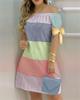 Women's V Neck Printed Mid Waist Pullover Casual Loose And Thin Temperament Dress