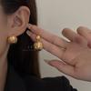 Exquisite Retro National Style Lotus Leaf Colored Diamond Earrings Matte Matte Gold Gentle New Chinese Style Elegant Ancient Rhyme Premium Earrings