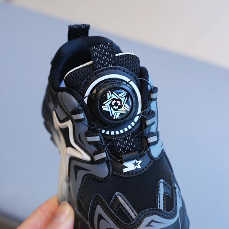 Children's Sports Shoes Spring and Autumn Boys' Dad Shoes Rotating Button Girls' Casual Shoes Internet Famous Soft Soled Baby Shoes