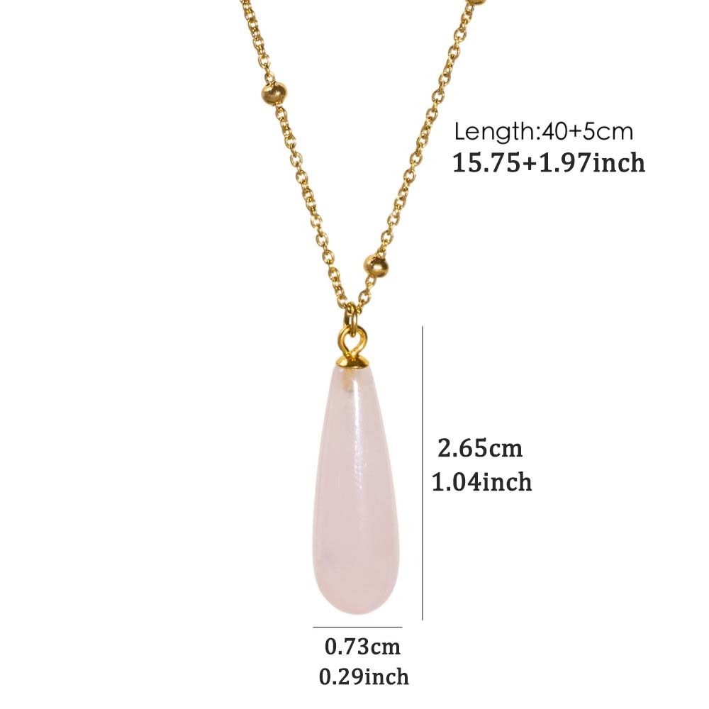Vintage Waterdrop Pendant Necklace Natural Women Choker Colorful Stone Necklace  Accessories