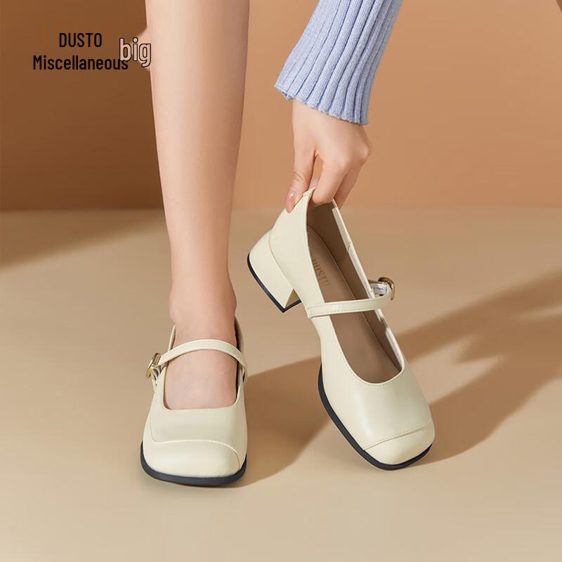 Dadao Women s French Style Low Block Heel Mary Jane Shoes M