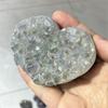 1pcs Amethyst Geode Heart Shaped Crystal Healing Crystals Stones Titanium Rainbow Aura Amethyst Cluster Angel Aura Quartz