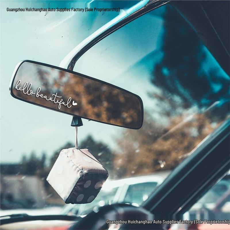Hot Seller: 'Hello Beautiful' Decorative Rearview Mirror Sticker for Cars