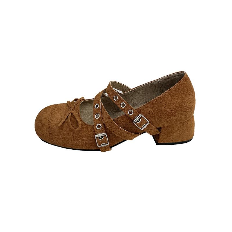 French Small Retro Round Head Single Shoes Women's Autumn 2025 New Leopard Print Mary Jane Ballet Shoes Women's Shoes