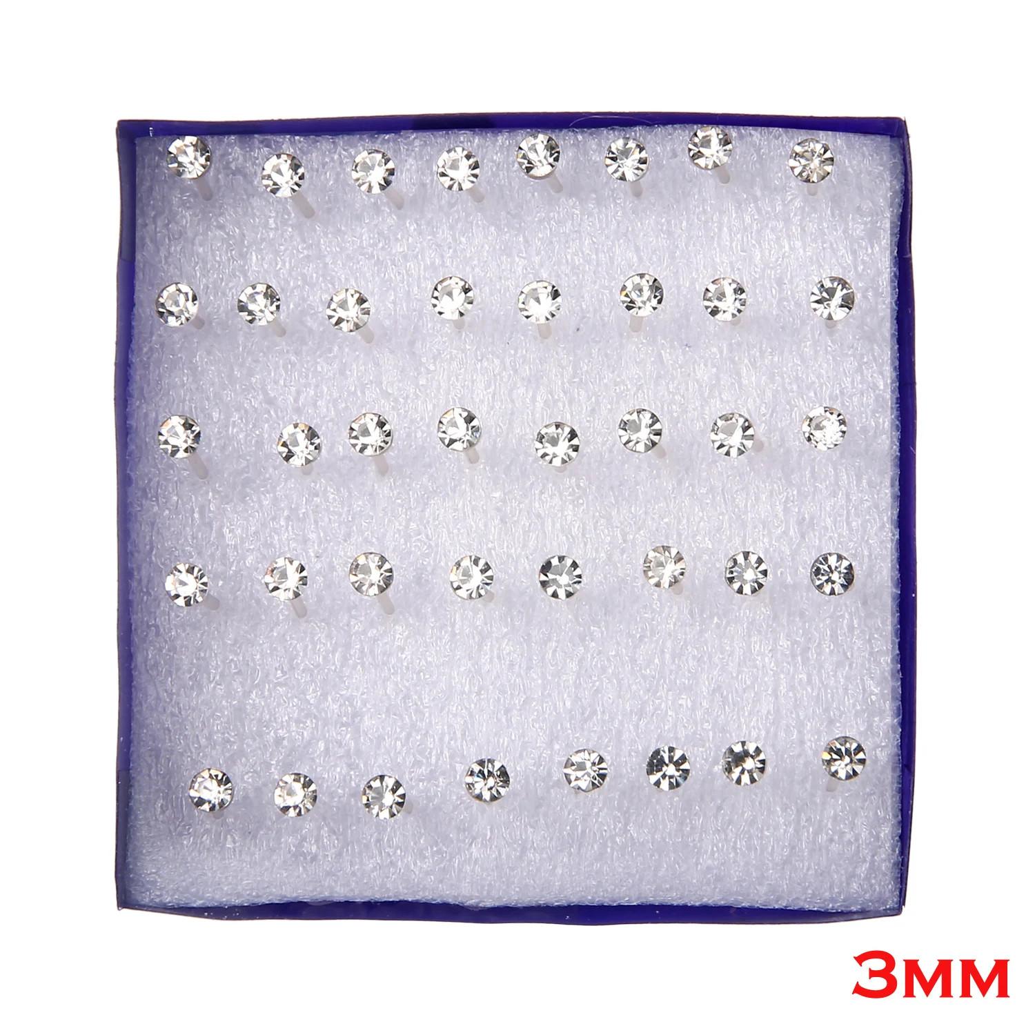 

20 pairs/set White Crystal Earrings Set For Women Earring Set Jewelry Rhinestones Stud Earrings kit Pack lots brincos