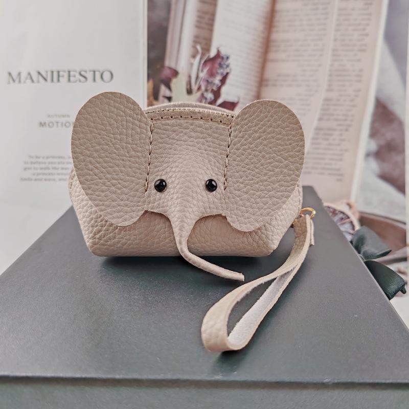 Pu Leather Elephant Money Bag Women Coin Purse With Key Ring Multifunctional Zipper Storage Bags Key Case
