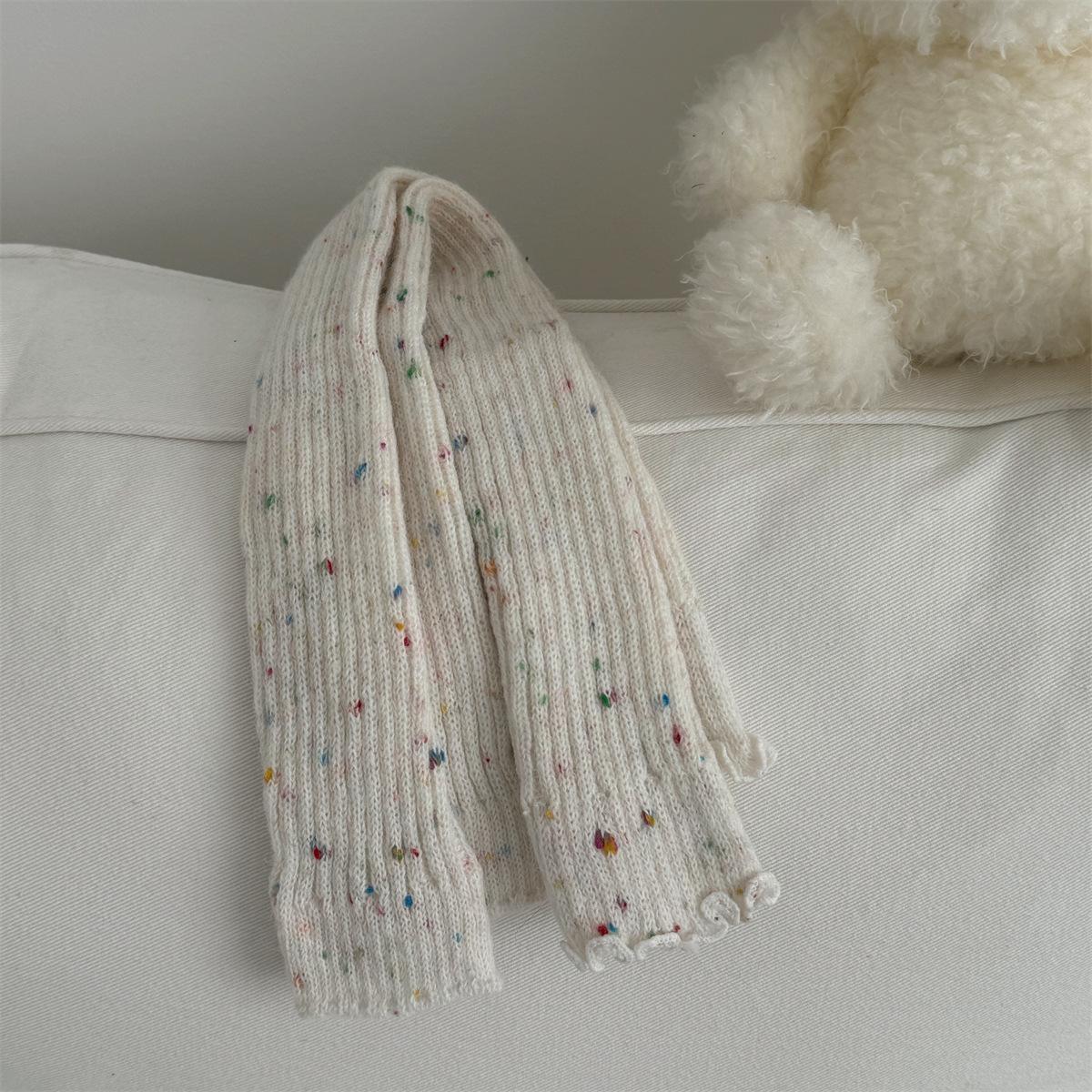 

Thickened Cashmere Polka Dot Pile Sock Cover, A Versatile Wool Leg Sock Cover for Hot Girls In Autumn and Winter 1 pair білий