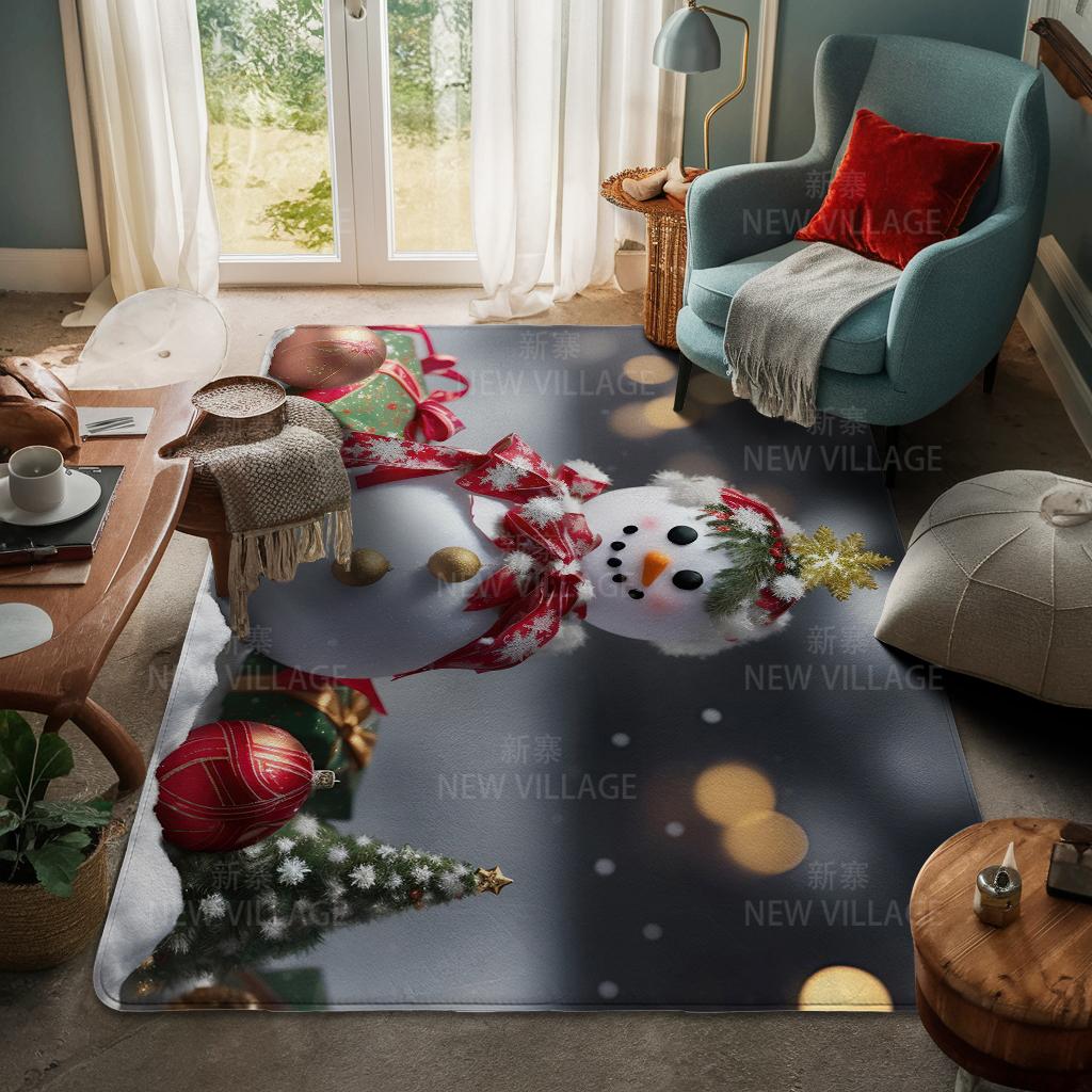 House Entrance Carpet Home Door Mat Living Room Bath Foot Bathroom Non-slip Water Absorption Rugs Bath Merry Christmas Winter