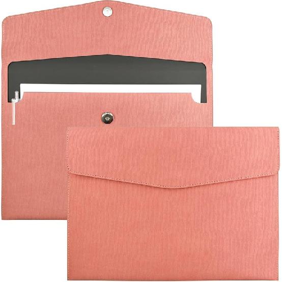 VANRA 1 Piece PU Leather Envelope File Folders A4 Paper Document Filing Envelope Document Organizer Leather Portfolio Folder Holder with Magnetic