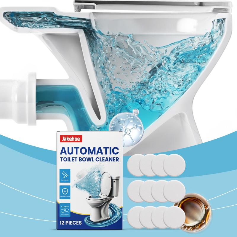 12pcs Toilet Bowl Cleaner Tablets Automatic with  Toilet Bowl Cleaner Toilet Descaling Deodorizing Household Toilet Cleane