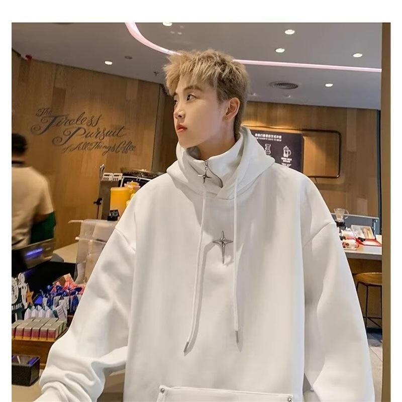 Fleece Lined Zip Up Hoodie Men's Oversized Warm Sweatshirt Winter Casual Jacket