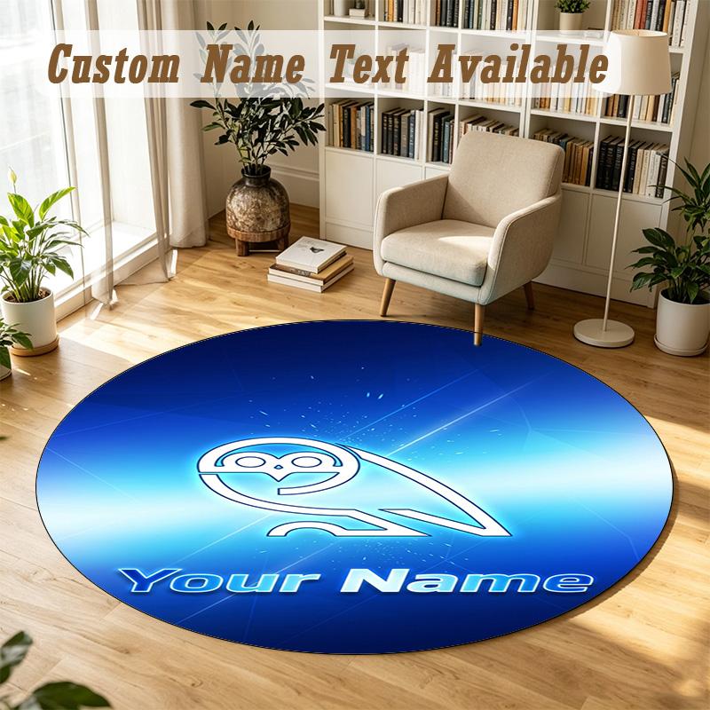 Round Rug Custom NameSheffield Wednesday FC Pattern Non Slip Carpet Home Floor Decor