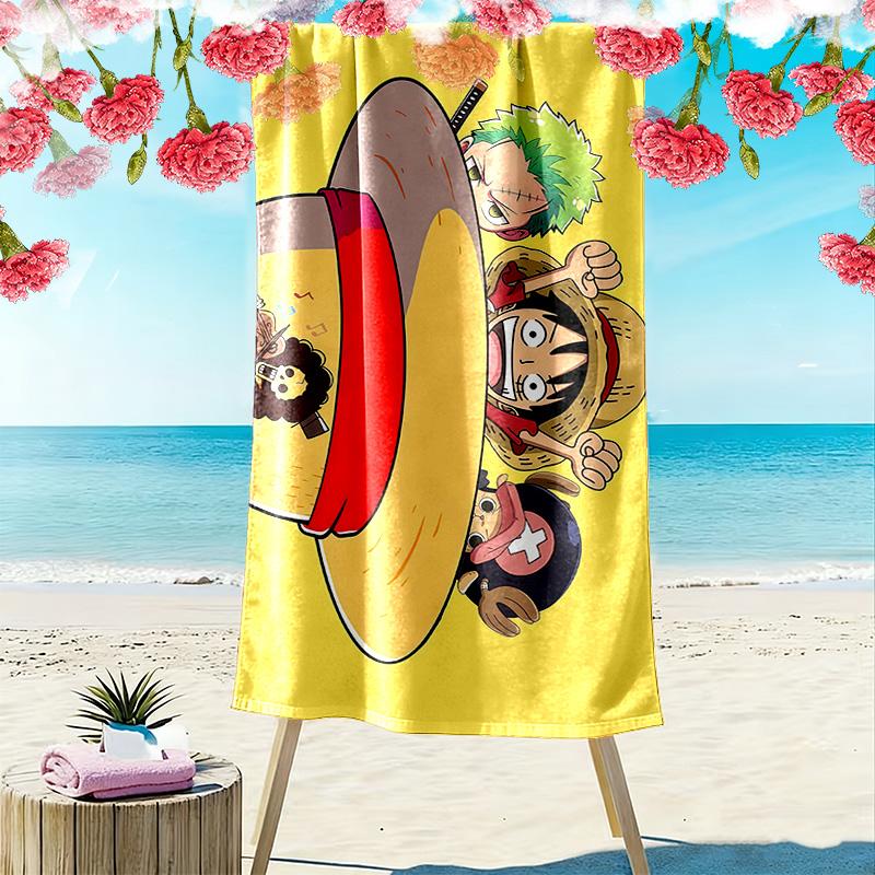 One Piece2 Print Beach Towel, Large Soft Quick Dry Towel for Beach Camping Swimming