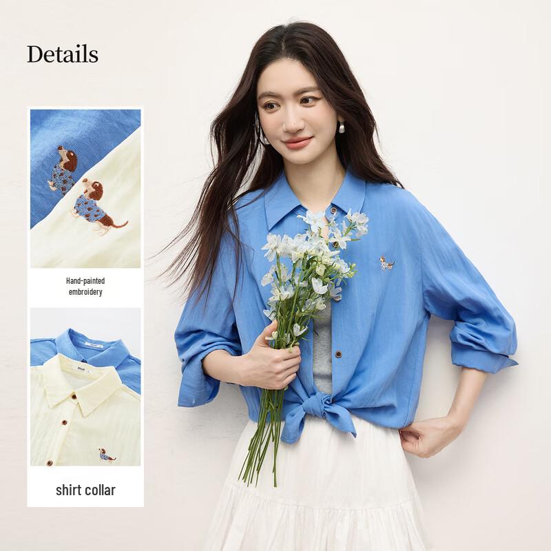 Женская футболка-поло Sllsky с вышивкой собаки M