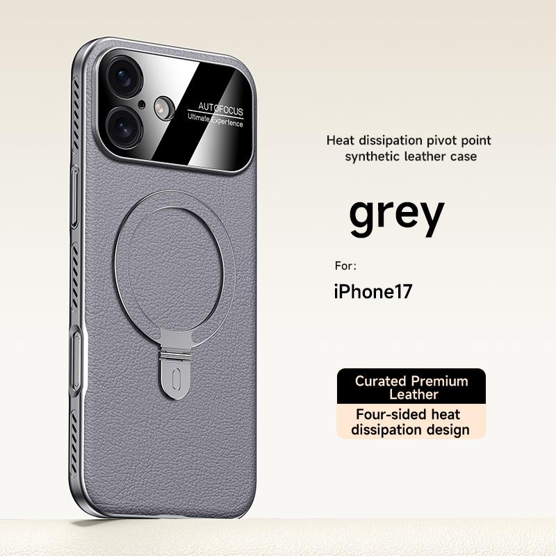 PU Leder Magnetischer Ringhalter Hülle Für iPhone 17 17Pro Max iPhone Air Weicher Rahmen Stoßfest Halterung Rückseite Für 17ProMax