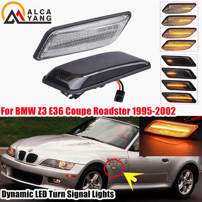 Amber Dynamic Led Side Marker Indicator Lights Turn Signal For BMW Z3 E36 Coupe Roadster 1994 1995 1996 1997 1998 1999-2002