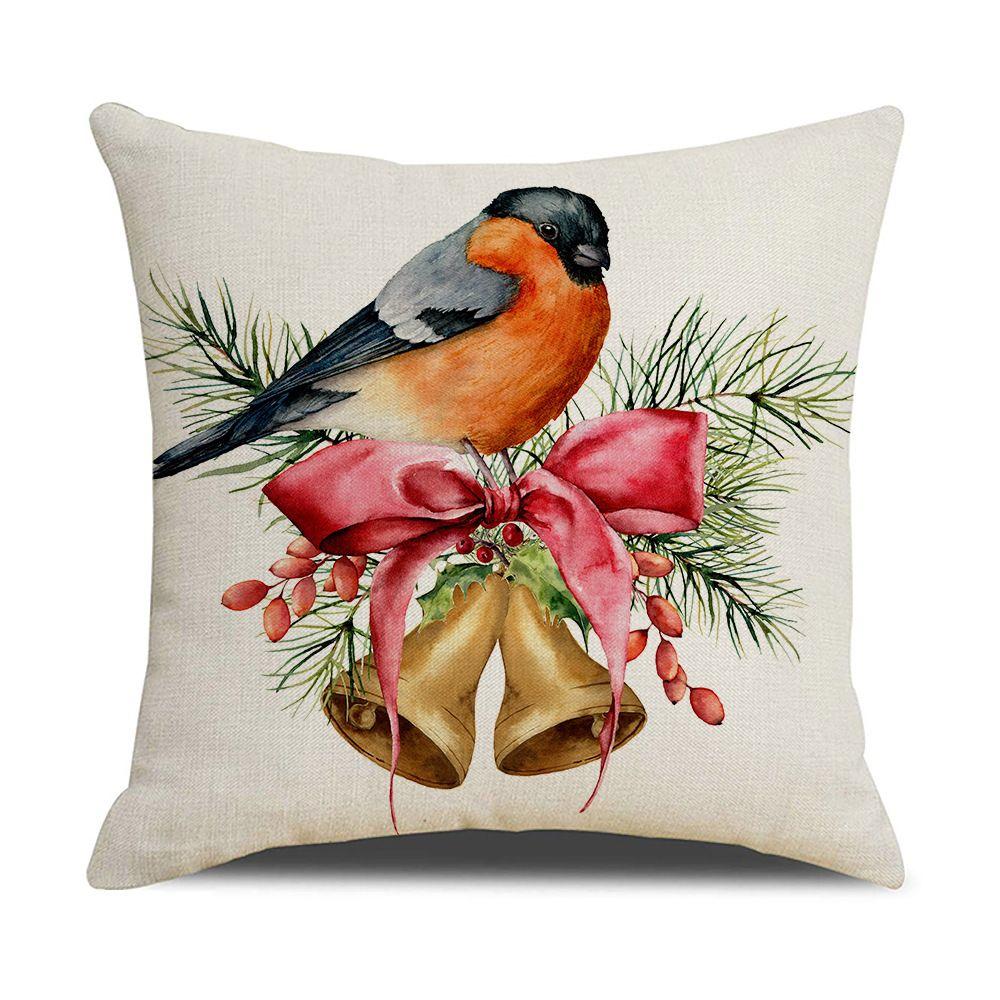New Year Cartoon Christmas Decorations Christmas Pillowcase Pillow Cover Polyester Cushion Cover