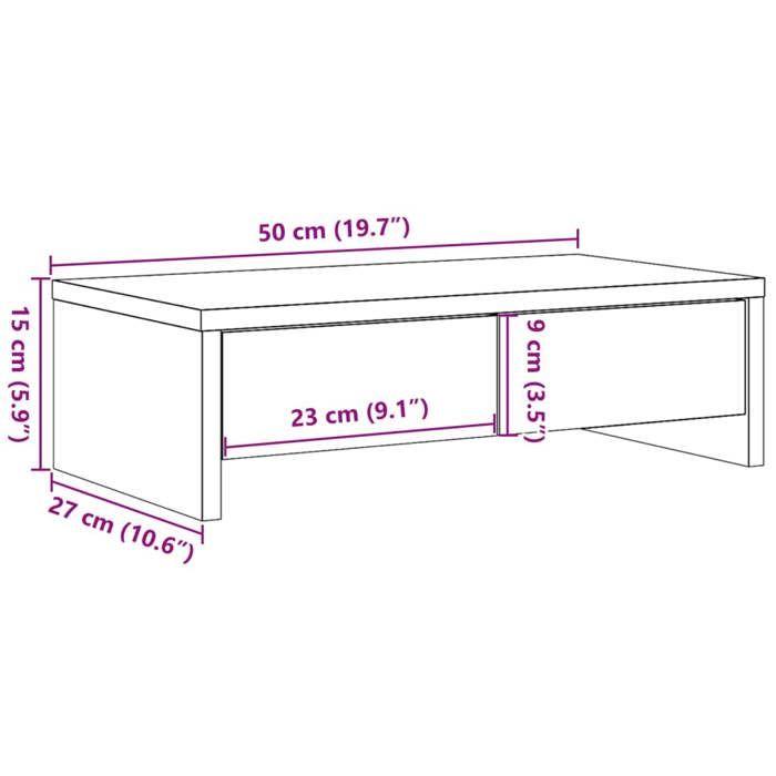 VidaXL Monitor Stand with Drawers White Engineered Wood, Screen Riser, Monitor Shelf, Monitor Base 854661