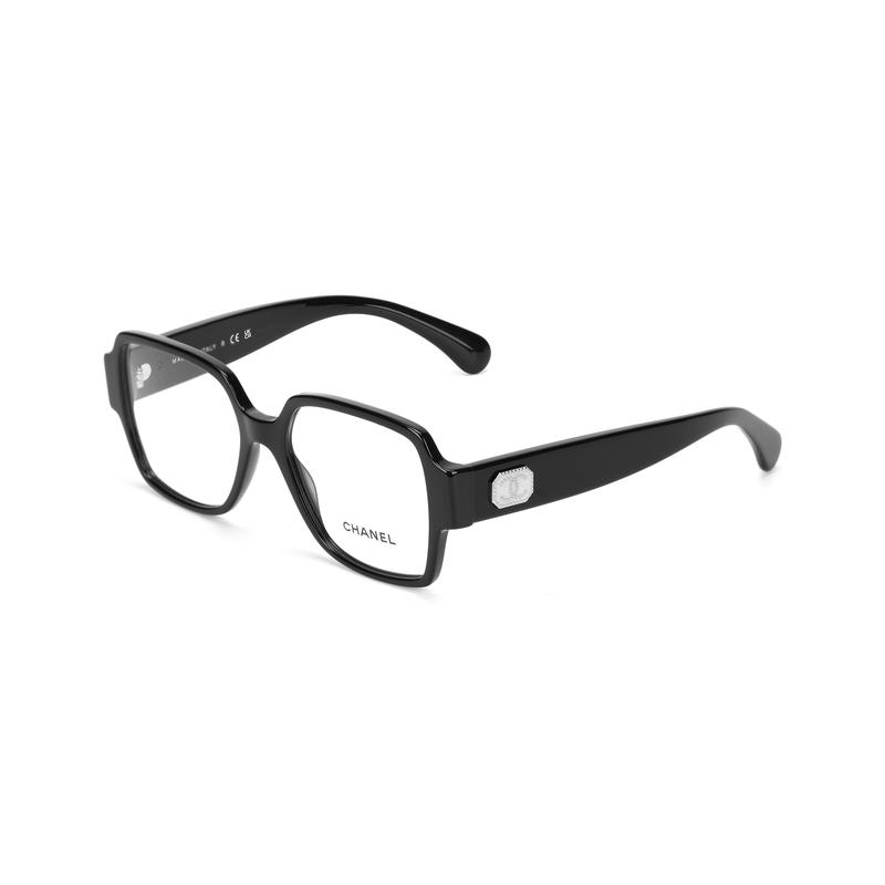 

CHANEL Rectangle temples Logo plate frame square optical frame men and women same style couple model black чорний