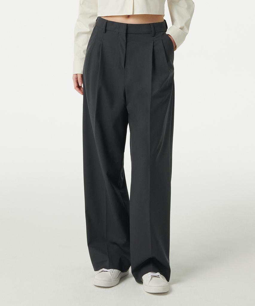 MUSINSA STANDARD WOMAN Women'S Lightweight High-Waisted Wide Hidden Banding Slacks [Gray]