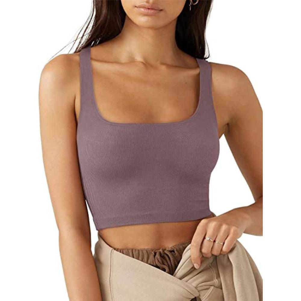 Women's Solid Color Fashion Trend Sexy Threaded Short Vest