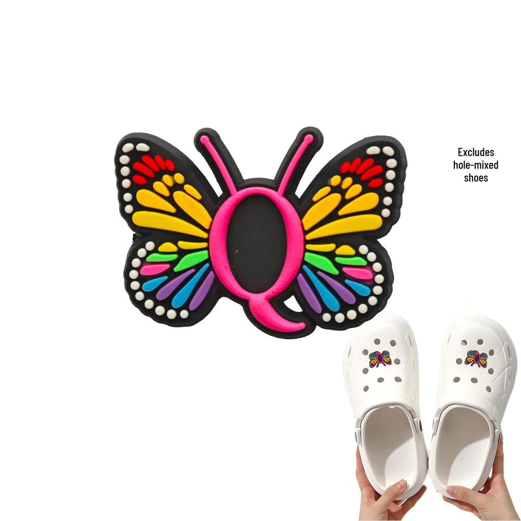 Cross-border Cute Detachable PVC Shoe Ornaments: Butterfly, Letter, Cartoon Designs for Festival and Party Shoes